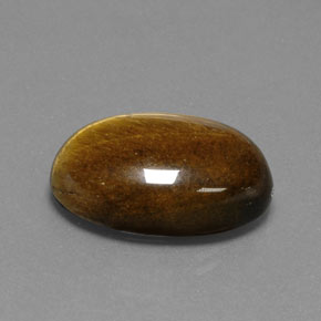 Tiger's eye marrom natural 18,74ct, corte oval, opaco