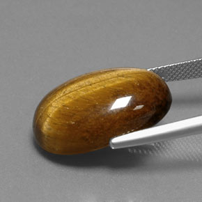 Tiger's eye marrom natural 18,74ct, corte oval, opaco