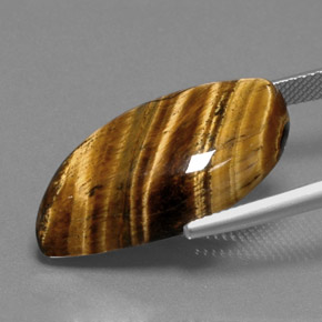 Tiger's eye marrom natural 18,41ct, forma extravagante, opaco