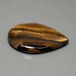Tiger's eye marrom natural 117,80ct, formato de pêra, opaco