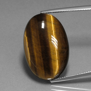 Tiger's eye marrom natural 20,40ct, corte oval, opaco
