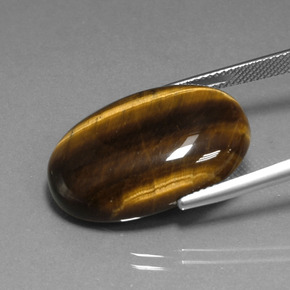 Tiger's eye marrom natural 20,40ct, corte oval, opaco