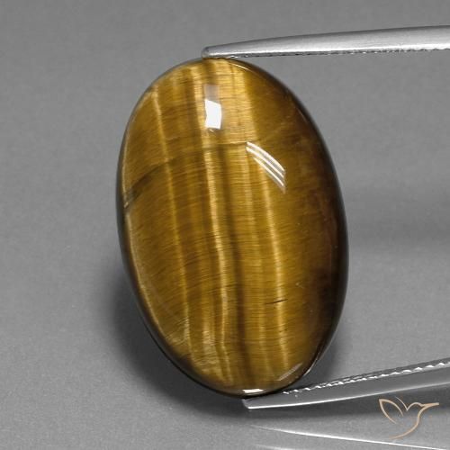 20.74ct Natural Marrom-amarelado Olho de Tigre, oval, Opaco