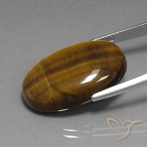Olho de Tigre Marrom-amarelado Natural 20.74ct, oval, Opaco