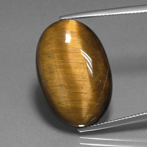 Tiger's eye marrom natural 20,98ct, corte oval, opaco