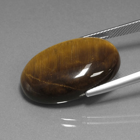 Tiger's eye marrom natural 20,98ct, corte oval, opaco