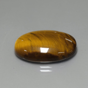 Olho de Tigre Dourado Marrom Natural 19.99ct, Corte Oval, Opaco
