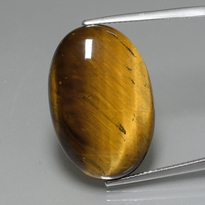 Tiger's eye marrom natural 19,59ct, corte oval, opaco