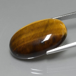 Tiger's eye marrom natural 20,74ct, corte oval, opaco