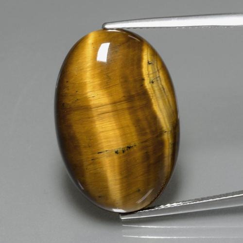 Tiger's eye marrom natural 19,40ct, corte oval, opaco
