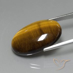 Olho de Tigre Marrom dourado Natural 19.63ct, oval, Opaco