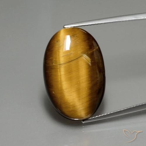 19.68ct Natural Castanho médio Olho de Tigre, oval, Opaco