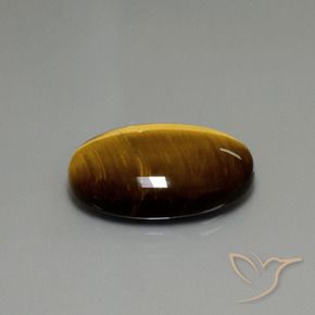 Olho de Tigre Castanho médio Natural 19.68ct, oval, Opaco