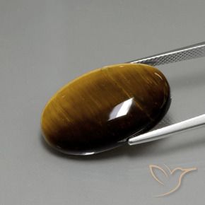 Olho de Tigre Castanho médio Natural 19.68ct, oval, Opaco