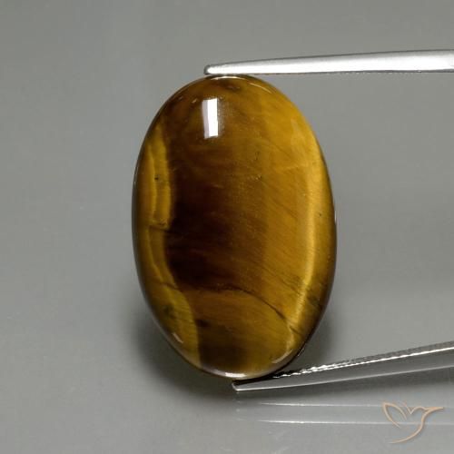 20.09ct Natural Castanho médio Olho de Tigre, oval, Opaco