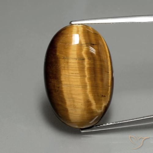 20.74ct Natural Castanho médio Olho de Tigre, oval, Opaco