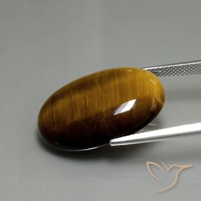 Olho de Tigre Castanho médio Natural 20.74ct, oval, Opaco