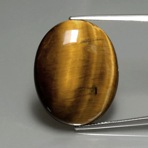 Tiger's eye marrom natural 22,43ct, corte oval, opaco