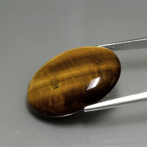 Tiger's eye marrom natural 22,43ct, corte oval, opaco
