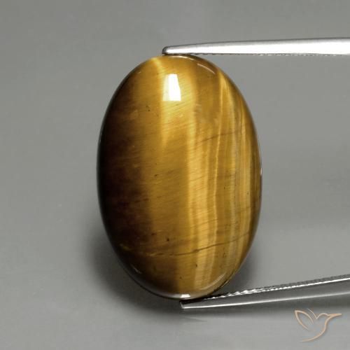 19.66ct Natural Marrom dourado Olho de Tigre, oval, Opaco