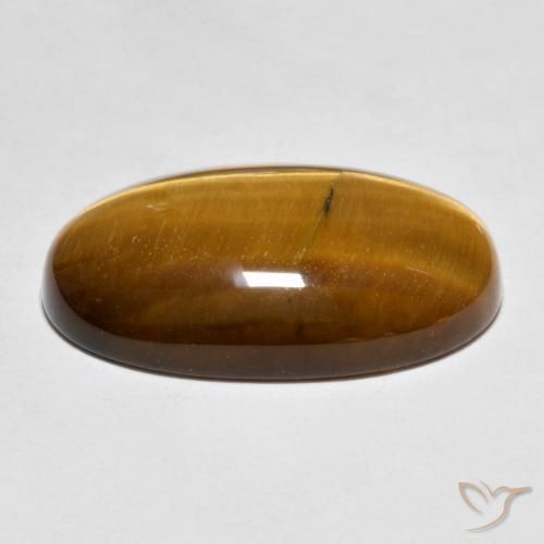 Olho de Tigre Castanho médio Natural 20.45ct, oval, Opaco