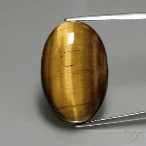 20.36ct Natural Marrom dourado Olho de Tigre, oval, Opaco