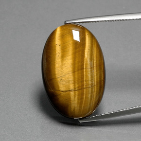 Tiger's eye marrom natural 19,87ct, corte oval, opaco