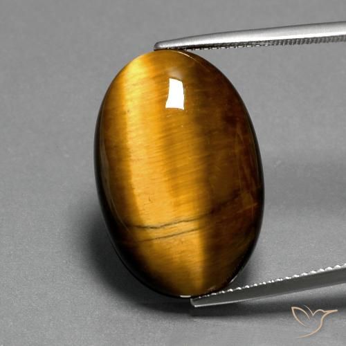 19.68ct Natural Castanho médio Olho de Tigre, oval, Opaco