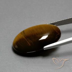 Olho de Tigre Castanho médio Natural 19.68ct, oval, Opaco