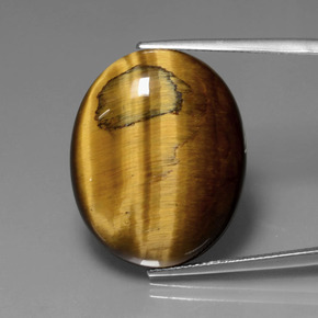 Tiger's eye marrom natural 22,74ct, corte oval, opaco