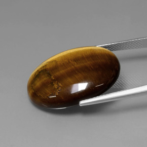 Tiger's eye marrom natural 22,74ct, corte oval, opaco