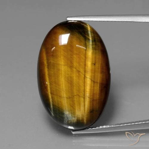 20.61ct Natural Castanho médio Olho de Tigre, oval, Opaco