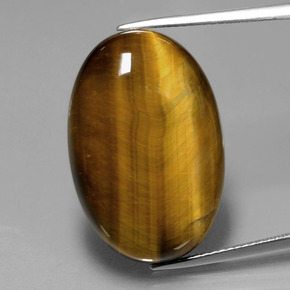 Tiger's eye marrom natural 20,54ct, corte oval, opaco