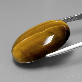 Tiger's eye marrom natural 20,54ct, corte oval, opaco