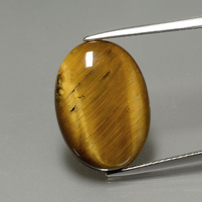 Tiger's eye marrom natural 7,51ct, corte oval, opaco