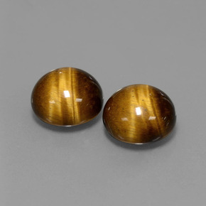 Pedras preciosas de tiger's eye marrom natural de  ct, corte redondo, opaco