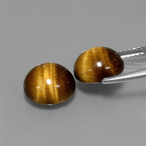 Pedras preciosas de tiger's eye marrom natural de  ct, corte redondo, opaco