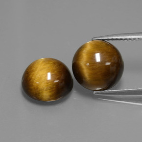 Pedras preciosas de olho de tigre marrom dourado natural de  ct, corte redondo, opaco