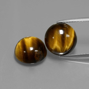 Pedras preciosas de tiger's eye marrom natural de  ct, corte redondo, opaco