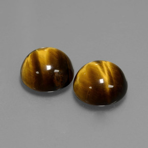 Pedras preciosas de tiger's eye marrom natural de  ct, corte redondo, opaco
