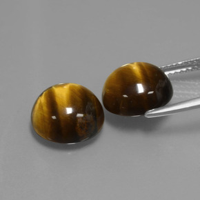 Pedras preciosas de tiger's eye marrom natural de  ct, corte redondo, opaco
