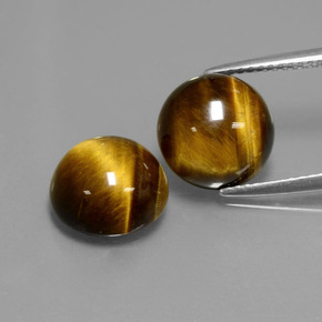 Pedras preciosas de tiger's eye marrom natural de  ct, corte redondo, opaco