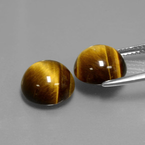 Pedras preciosas de tiger's eye marrom natural de  ct, corte redondo, opaco