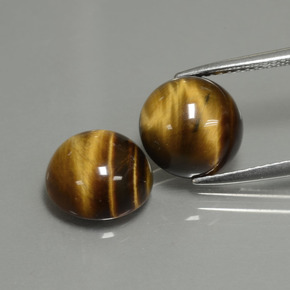 Pedras preciosas de tiger's eye marrom natural de  ct, corte redondo, opaco