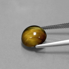 Tiger's eye marrom natural 3,81ct, corte redondo, opaco