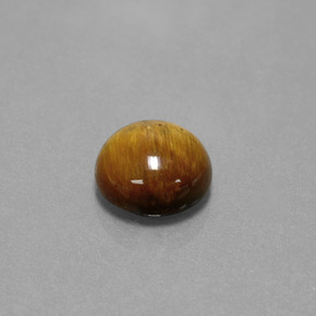 Olho de Tigre Dourado Marrom Natural 3.46ct, Corte Redondo, Opaco