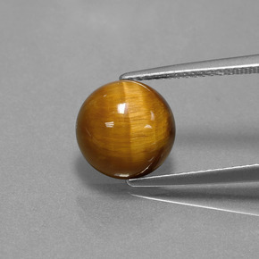 Tiger's eye marrom natural 3,69ct, corte redondo, opaco