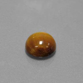 Tiger's eye marrom natural 3,69ct, corte redondo, opaco