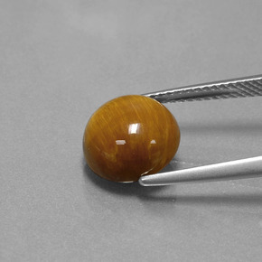 Tiger's eye marrom natural 3,69ct, corte redondo, opaco