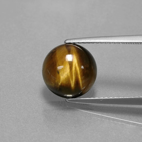 Tiger's eye marrom natural 3,72ct, corte redondo, opaco